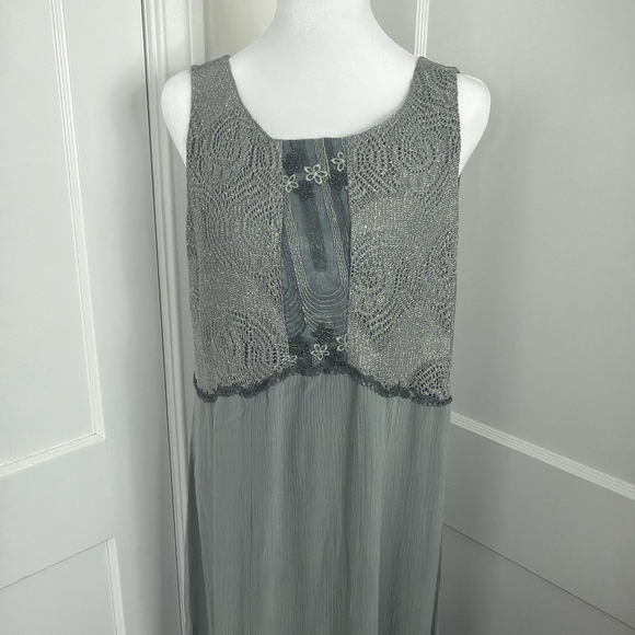 Vintage Spencer Alexis Maxi Dress Womens 10 Green Fairy Romantic 90s Y2K USA - Picture 7 of 11